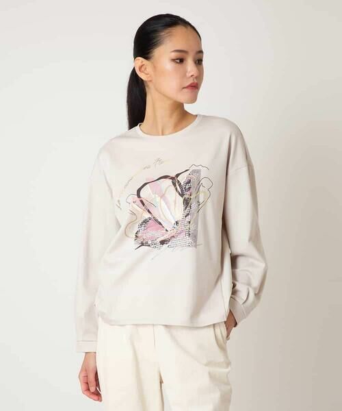 HIROKO BIS / ヒロコビス カットソー | グラフィカルモチーフデザインスウェット /洗える | 詳細13
