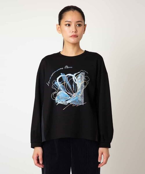 HIROKO BIS / ヒロコビス カットソー | グラフィカルモチーフデザインスウェット /洗える | 詳細6