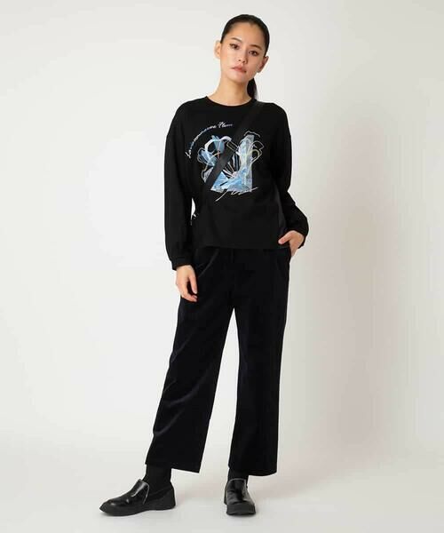HIROKO BIS / ヒロコビス カットソー | グラフィカルモチーフデザインスウェット /洗える | 詳細8