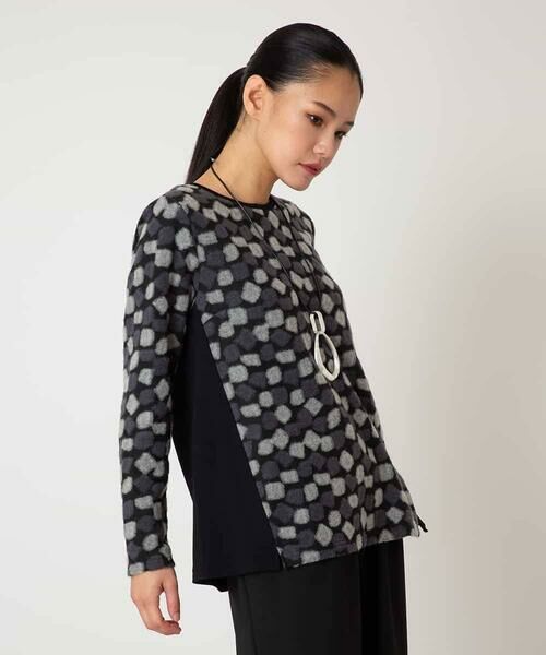 HIROKO BIS / ヒロコビス カットソー | 起毛ブロック切り替えデザインプルオーバー /洗える | 詳細10