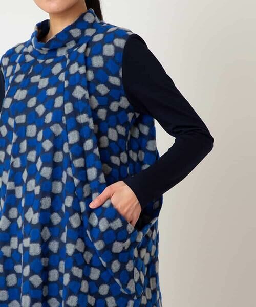 HIROKO BIS / ヒロコビス チュニック | 起毛ブロックサイド切り替えデザインチュニック /洗える | 詳細4