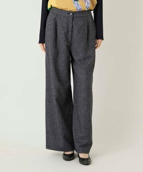 HIROKO BIS / ヒロコビス その他パンツ | ネップツイードワイドプルオンパンツ /洗える | 詳細1