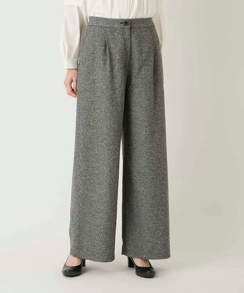 HIROKO BIS / ヒロコビス その他パンツ | ネップツイードワイドプルオンパンツ /洗える | 詳細15