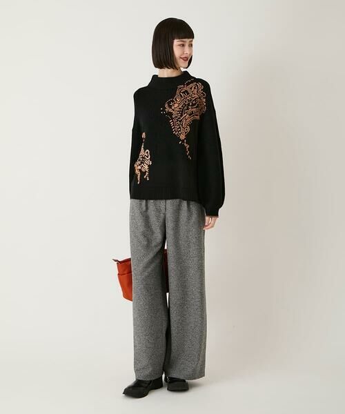 HIROKO BIS / ヒロコビス その他パンツ | ネップツイードワイドプルオンパンツ /洗える | 詳細21