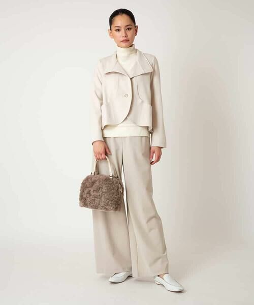 HIROKO BIS / ヒロコビス その他パンツ | 【アルガンオイル加工】ストレッチワイドパンツ /洗える | 詳細4