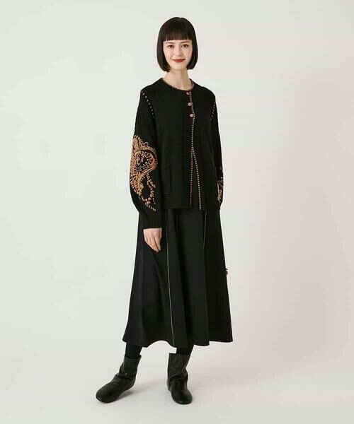 HIROKO BIS / ヒロコビス ロング・マキシ丈ワンピース | ラインアクセント切り替えデザインポンチワンピース /洗える | 詳細15