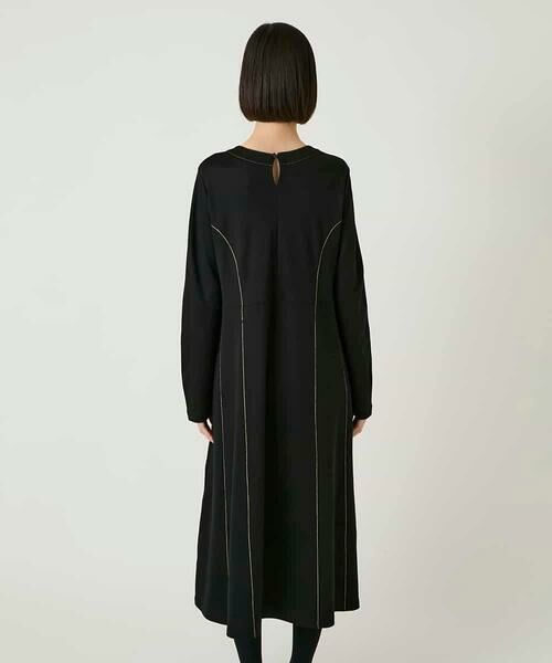 HIROKO BIS / ヒロコビス ロング・マキシ丈ワンピース | ラインアクセント切り替えデザインポンチワンピース /洗える | 詳細2