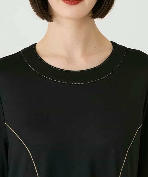 HIROKO BIS / ヒロコビス ロング・マキシ丈ワンピース | ラインアクセント切り替えデザインポンチワンピース /洗える | 詳細3