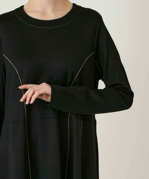HIROKO BIS / ヒロコビス ロング・マキシ丈ワンピース | ラインアクセント切り替えデザインポンチワンピース /洗える | 詳細4