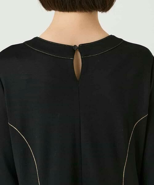 HIROKO BIS / ヒロコビス ロング・マキシ丈ワンピース | ラインアクセント切り替えデザインポンチワンピース /洗える | 詳細8