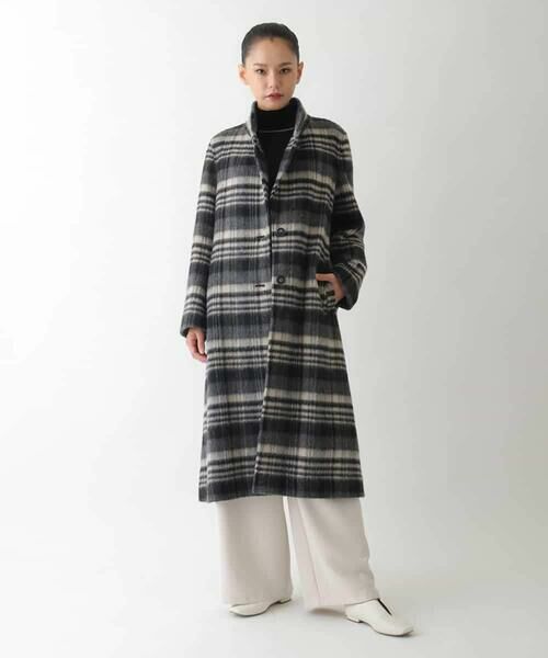 HIROKO BIS / ヒロコビス その他アウター | ウールシャギーチェック柄コート | 詳細13