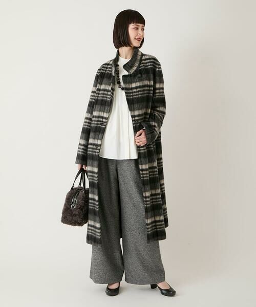 HIROKO BIS / ヒロコビス その他アウター | ウールシャギーチェック柄コート | 詳細20