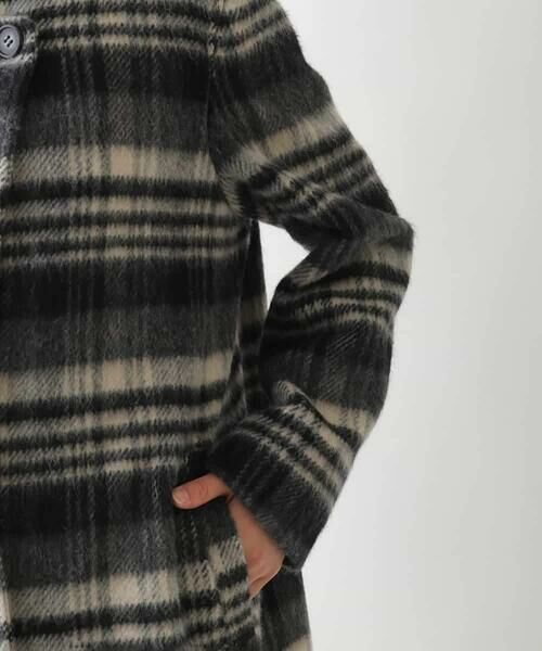 HIROKO BIS / ヒロコビス その他アウター | ウールシャギーチェック柄コート | 詳細5