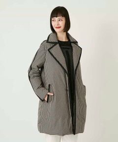 HIROKO BIS / ヒロコビス ダウンジャケット・ベスト | 千鳥プリントテープアクセントダウンコート