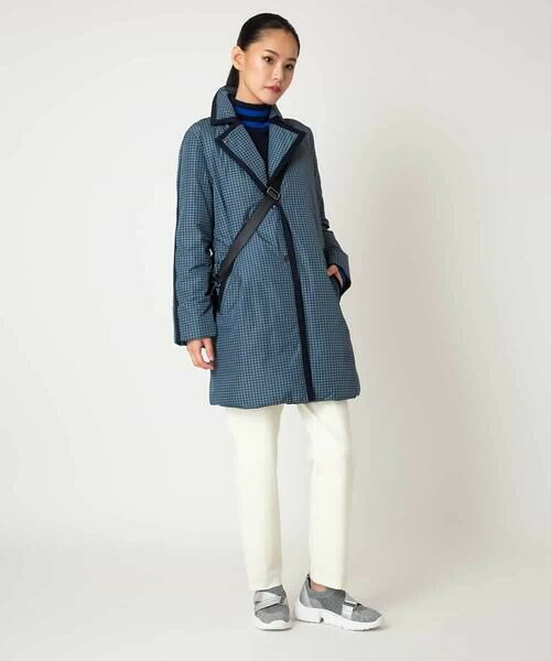 HIROKO BIS / ヒロコビス ダウンジャケット・ベスト | 千鳥プリントテープアクセントダウンコート | 詳細16