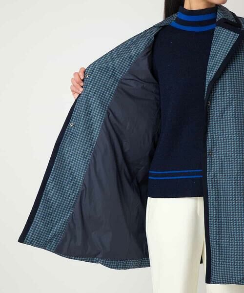 HIROKO BIS / ヒロコビス ダウンジャケット・ベスト | 千鳥プリントテープアクセントダウンコート | 詳細9