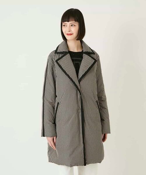 HIROKO BIS / ヒロコビス ダウンジャケット・ベスト | 千鳥プリントテープアクセントダウンコート | 詳細21