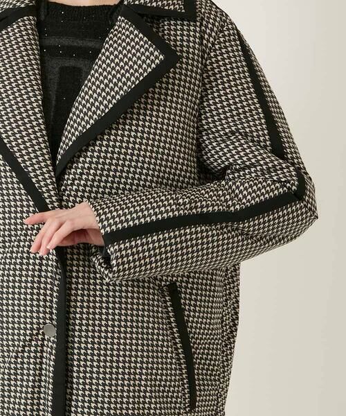 HIROKO BIS / ヒロコビス ダウンジャケット・ベスト | 千鳥プリントテープアクセントダウンコート | 詳細25
