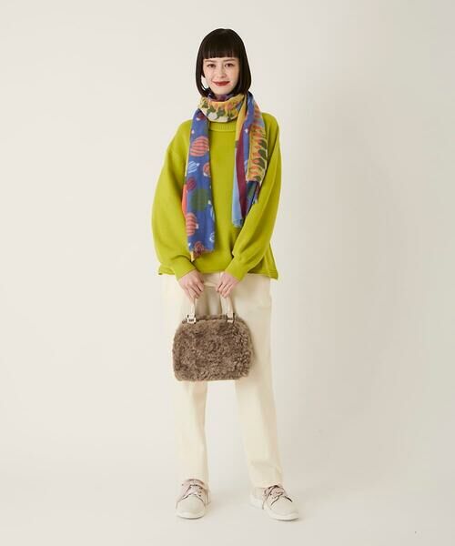 HIROKO BIS / ヒロコビス マフラー・ショール・スヌード・ストール | 幾何プリント起毛ストール /洗える | 詳細4