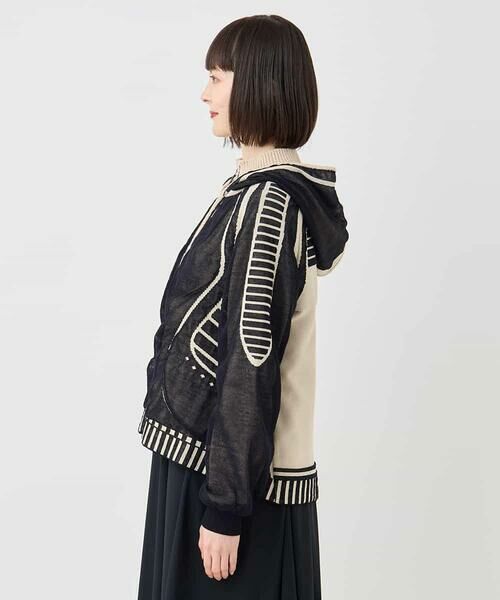 HIROKO BIS / ヒロコビス ニット・セーター | ジャカードニットブルゾン | 詳細1