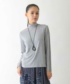 HIROKO BIS / ヒロコビス カットソー | 配色ラインハイネックインナートップ /洗える