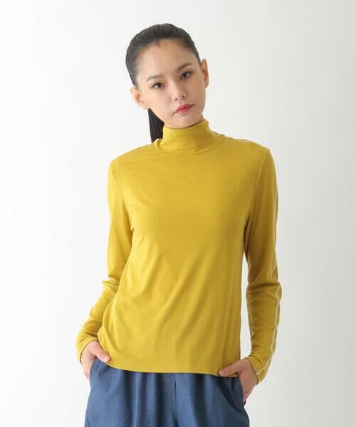 HIROKO BIS / ヒロコビス カットソー | 配色ラインハイネックインナートップ /洗える | 詳細1