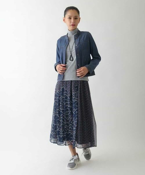 HIROKO BIS / ヒロコビス カットソー | 配色ラインハイネックインナートップ /洗える | 詳細12