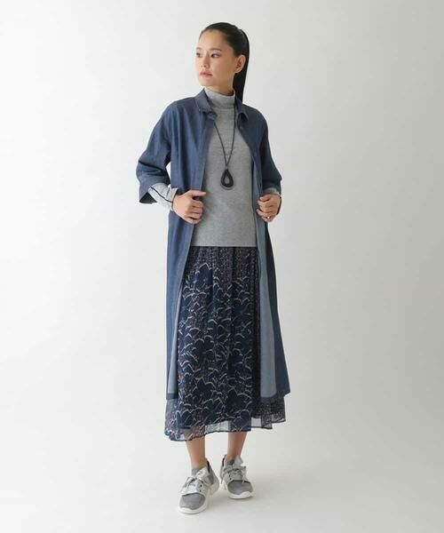 HIROKO BIS / ヒロコビス カットソー | 配色ラインハイネックインナートップ /洗える | 詳細14