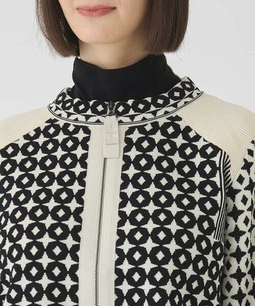 HIROKO BIS / ヒロコビス カーディガン・ボレロ | ジャカード×インターシャ幾何柄ニットカーディガン | 詳細4