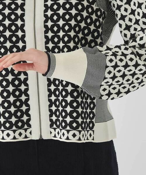HIROKO BIS / ヒロコビス カーディガン・ボレロ | ジャカード×インターシャ幾何柄ニットカーディガン | 詳細6