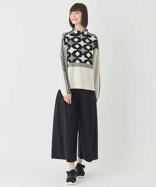 HIROKO BIS / ヒロコビス ニット・セーター | ジャカード×インターシャ幾何柄ニットプルオーバー | 詳細10