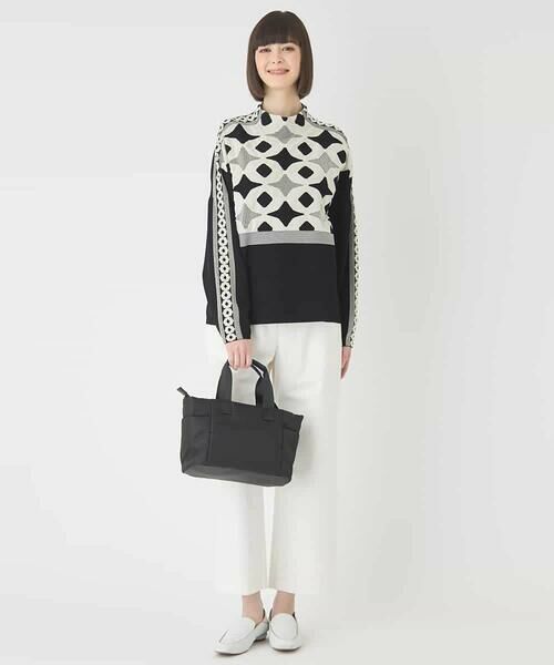 HIROKO BIS / ヒロコビス ニット・セーター | ジャカード×インターシャ幾何柄ニットプルオーバー | 詳細13