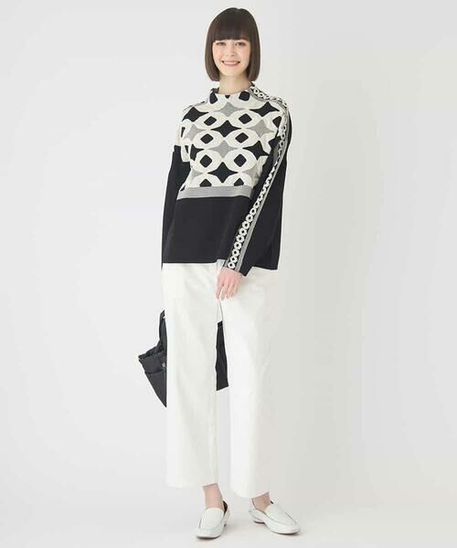 HIROKO BIS / ヒロコビス ニット・セーター | ジャカード×インターシャ幾何柄ニットプルオーバー | 詳細14