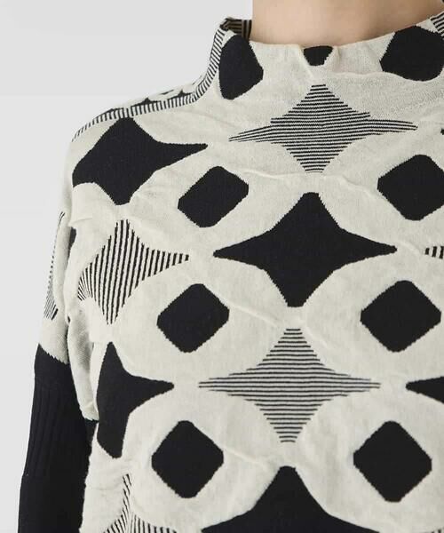 HIROKO BIS / ヒロコビス ニット・セーター | ジャカード×インターシャ幾何柄ニットプルオーバー | 詳細8