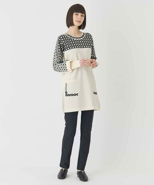 HIROKO BIS / ヒロコビス チュニック | ジャカード×インターシャ幾何柄チュニック | 詳細13