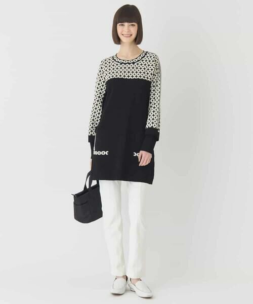 HIROKO BIS / ヒロコビス チュニック | ジャカード×インターシャ幾何柄チュニック | 詳細16