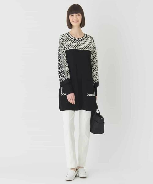 HIROKO BIS / ヒロコビス チュニック | ジャカード×インターシャ幾何柄チュニック | 詳細17