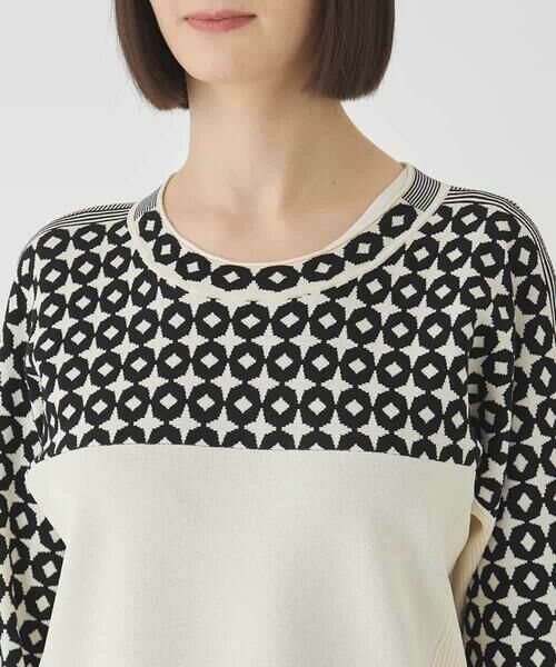 HIROKO BIS / ヒロコビス チュニック | ジャカード×インターシャ幾何柄チュニック | 詳細4