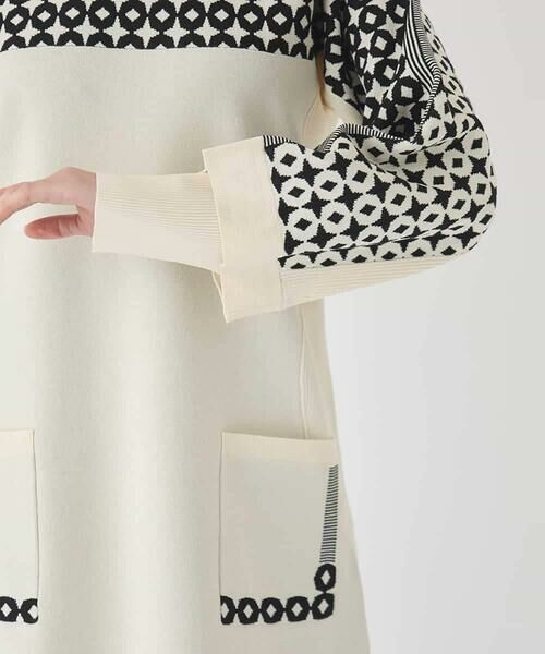 HIROKO BIS / ヒロコビス チュニック | ジャカード×インターシャ幾何柄チュニック | 詳細6