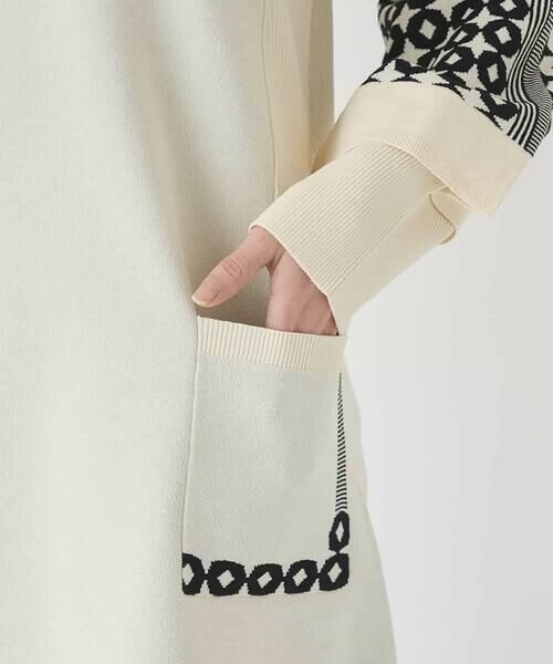 HIROKO BIS / ヒロコビス チュニック | ジャカード×インターシャ幾何柄チュニック | 詳細8