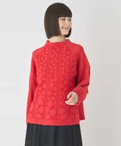 HIROKO BIS / ヒロコビス ニット・セーター | ボリュームスリーブドットジャカードニットトップ
