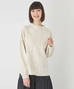 HIROKO BIS / ヒロコビス ニット・セーター | ボリュームスリーブドットジャカードニットトップ