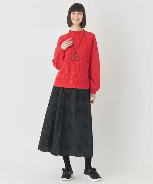 HIROKO BIS / ヒロコビス ニット・セーター | ボリュームスリーブドットジャカードニットトップ | 詳細10