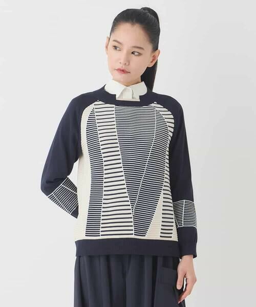 HIROKO BIS / ヒロコビス ニット・セーター | ボーダーミックスニットプルオーバー | 詳細16