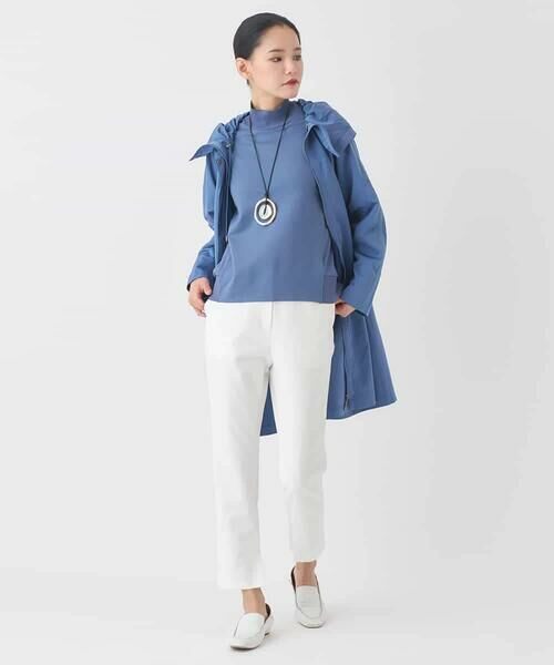 HIROKO BIS / ヒロコビス カットソー | 異素材切り替えハイネックプルオーバー | 詳細11