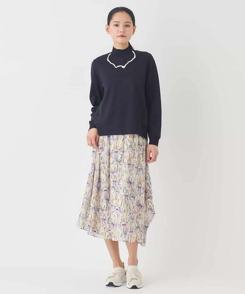 HIROKO BIS / ヒロコビス カットソー | 異素材切り替えハイネックプルオーバー | 詳細15