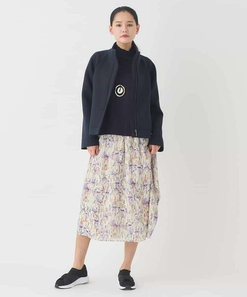 HIROKO BIS / ヒロコビス カットソー | 異素材切り替えハイネックプルオーバー | 詳細19