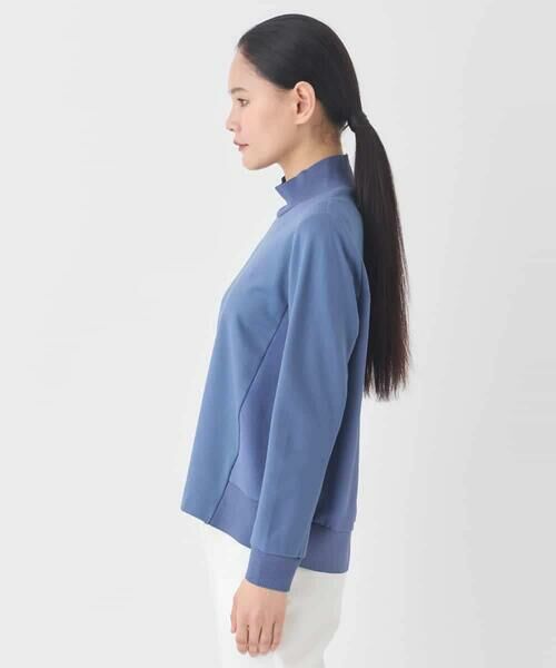 HIROKO BIS / ヒロコビス カットソー | 異素材切り替えハイネックプルオーバー | 詳細2