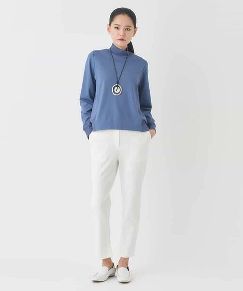 HIROKO BIS / ヒロコビス カットソー | 異素材切り替えハイネックプルオーバー | 詳細9