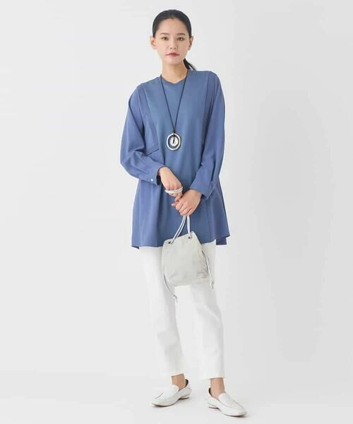 HIROKO BIS / ヒロコビス チュニック | 異素材切り替えチュニックプルオーバー | 詳細10